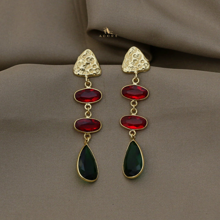 Hammered Aya Oval Glossy  Earring