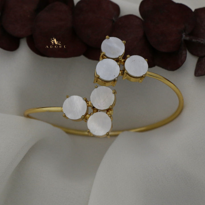 Yuna 6 Stone Circle Glossy Bangle