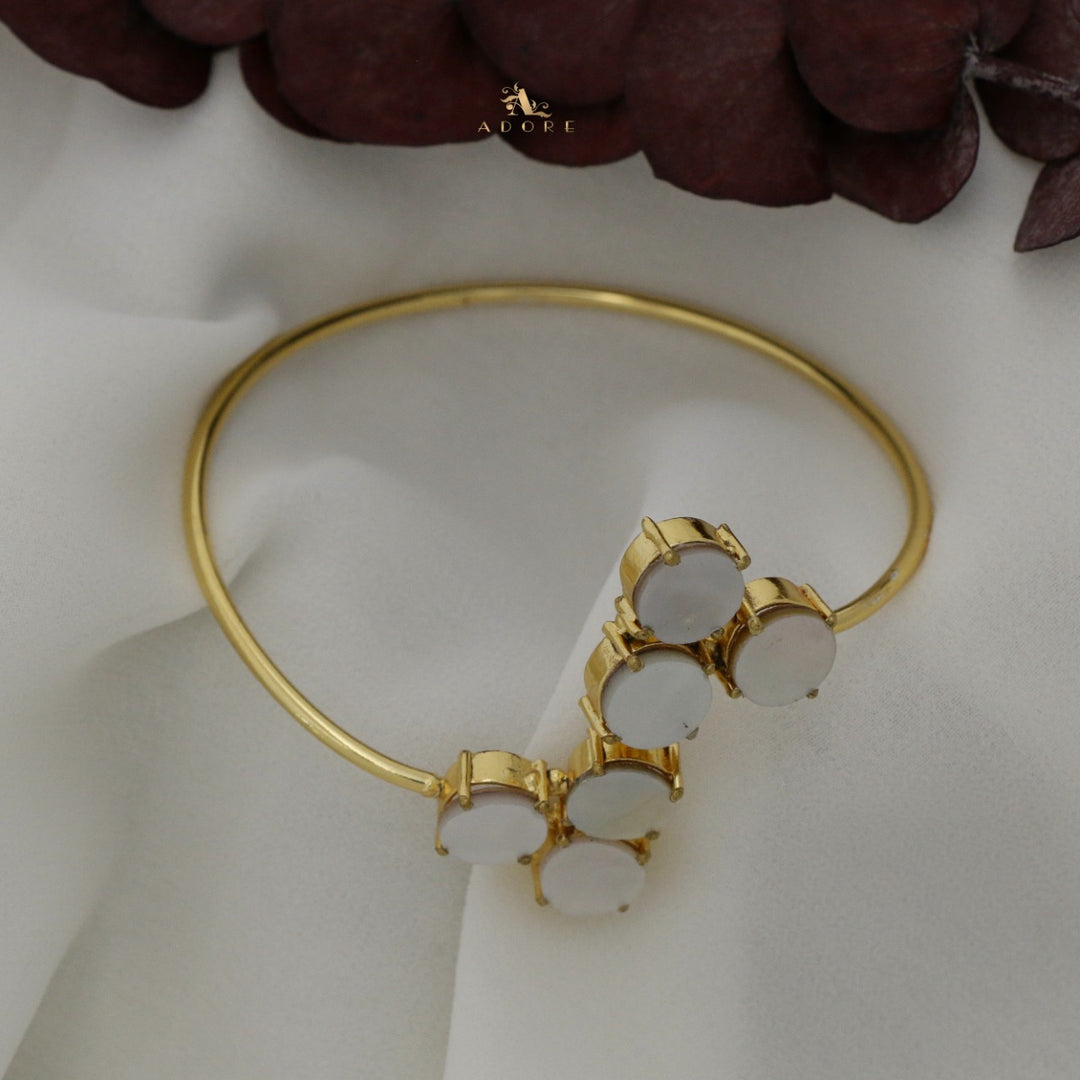 Yuna 6 Stone Circle Glossy Bangle