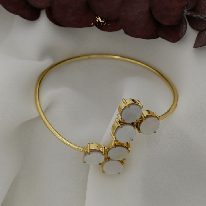 Yuna 6 Stone Circle Glossy Bangle