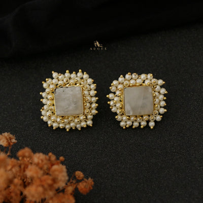 Full Pearl Square Choker With Earring
