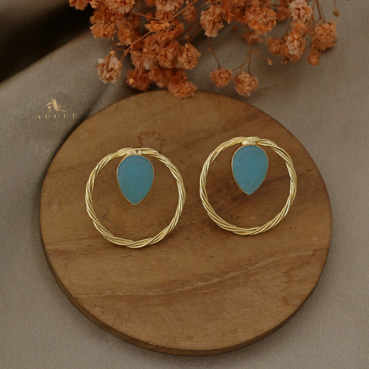 Spiral Pear Earring