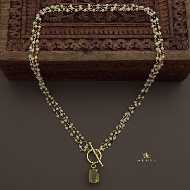 Carly Ring Raw Stone Pearl Neckpiece
