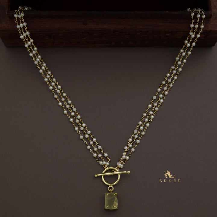 Carly Ring Raw Stone Pearl Neckpiece