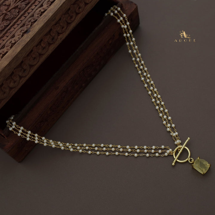 Carly Ring Raw Stone Pearl Neckpiece