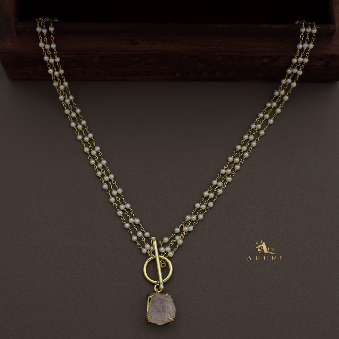 Carly Ring Raw Stone Pearl Neckpiece