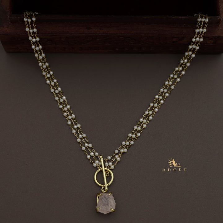 Carly Ring Raw Stone Pearl Neckpiece