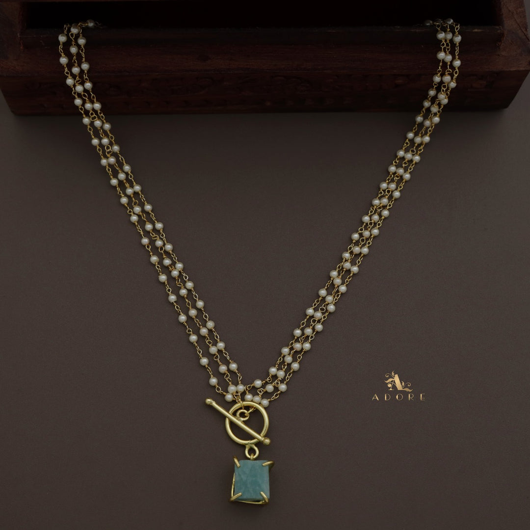 Carly Ring Raw Stone Pearl Neckpiece