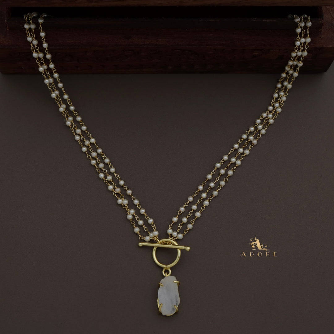 Carly Ring Raw Stone Pearl Neckpiece