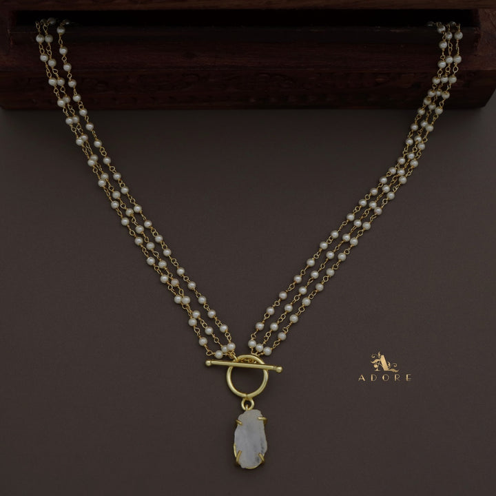 Carly Ring Raw Stone Pearl Neckpiece