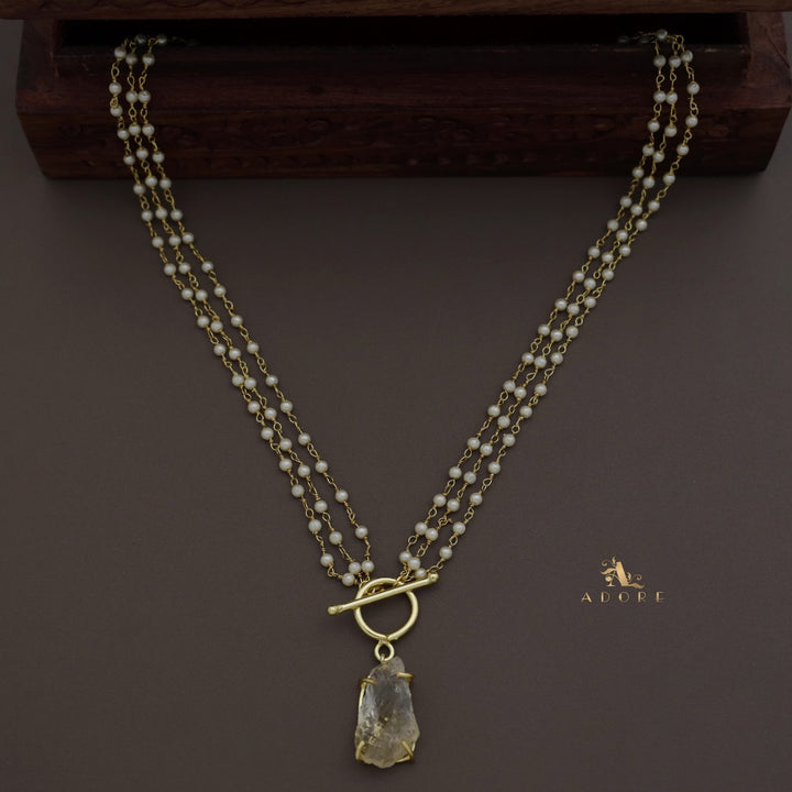Carly Ring Raw Stone Pearl Neckpiece