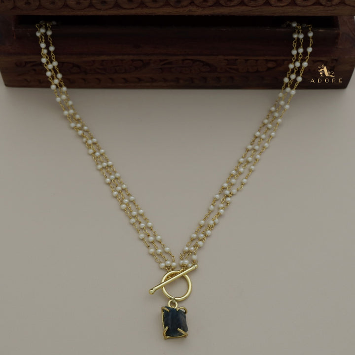 Carly Ring Raw Stone Pearl Neckpiece