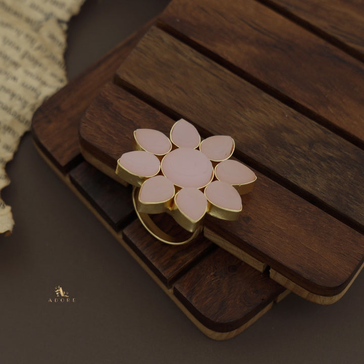 8 Petal Raw Stone Ring (Colour Option)