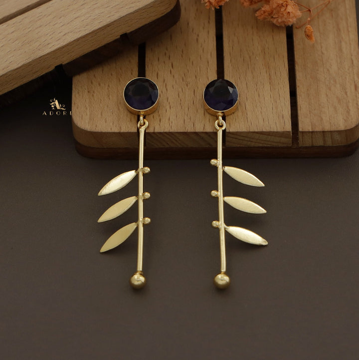 Glossy Audre Stick Leafy Earring