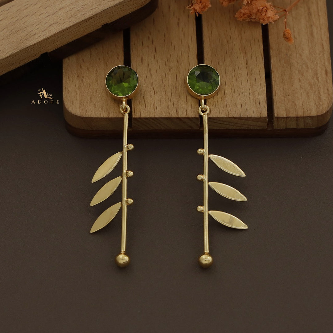 Glossy Audre Stick Leafy Earring