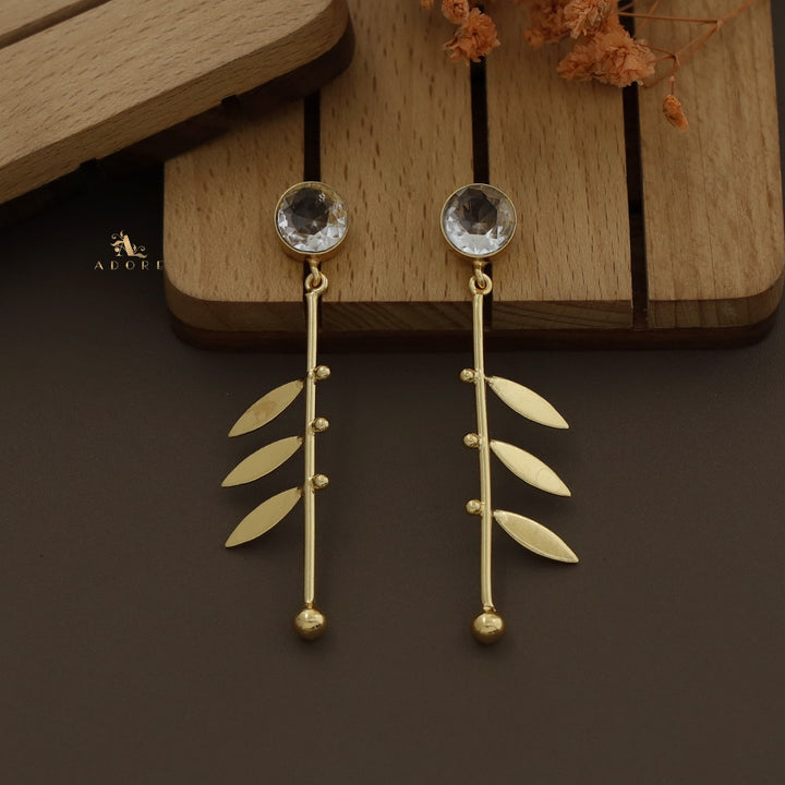 Glossy Audre Stick Leafy Earring