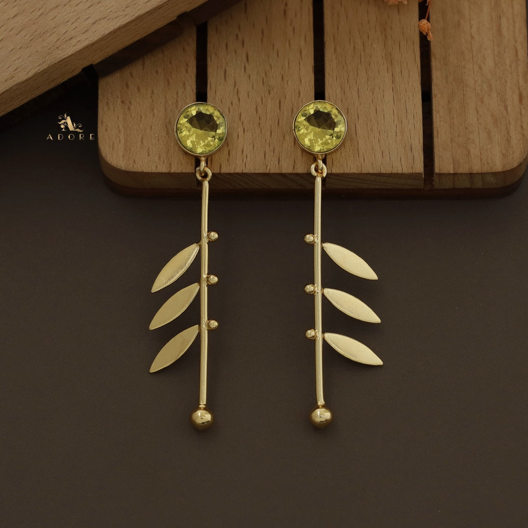 Glossy Audre Stick Leafy Earring
