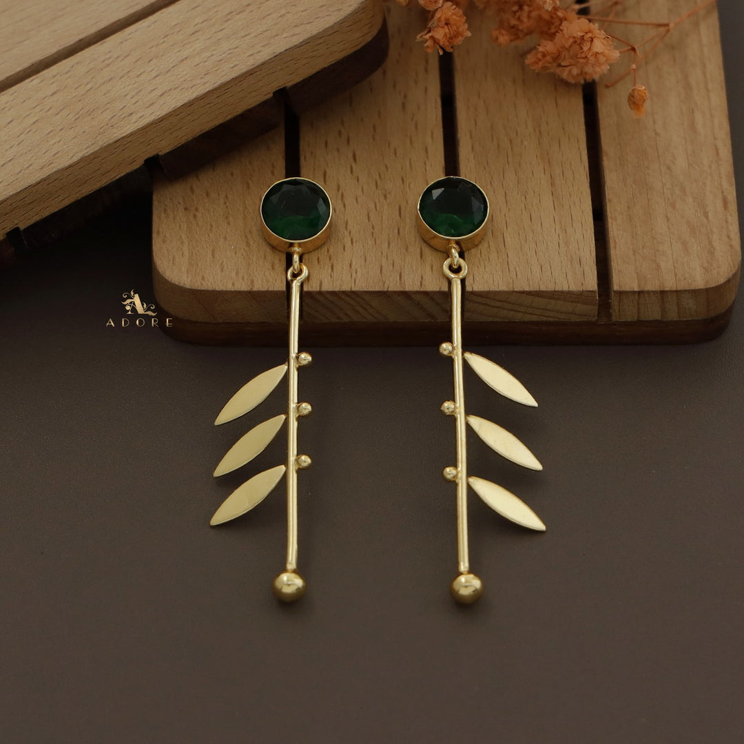 Glossy Audre Stick Leafy Earring