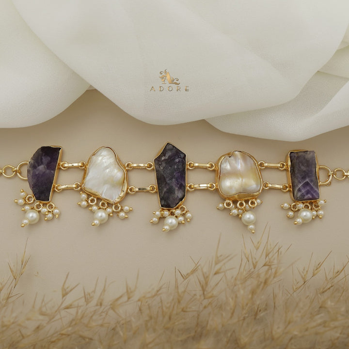 Bethany Raw Stone With Baroque Choker