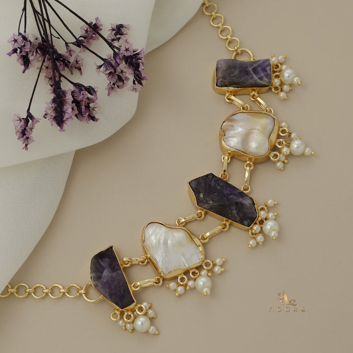 Bethany Raw Stone With Baroque Choker
