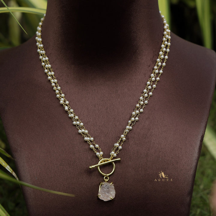 Carly Ring Raw Stone Pearl Neckpiece