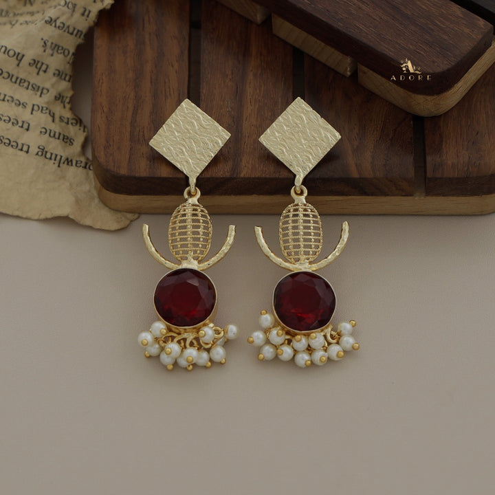 Aloki Textured Diamond Cluster Pearl Earring