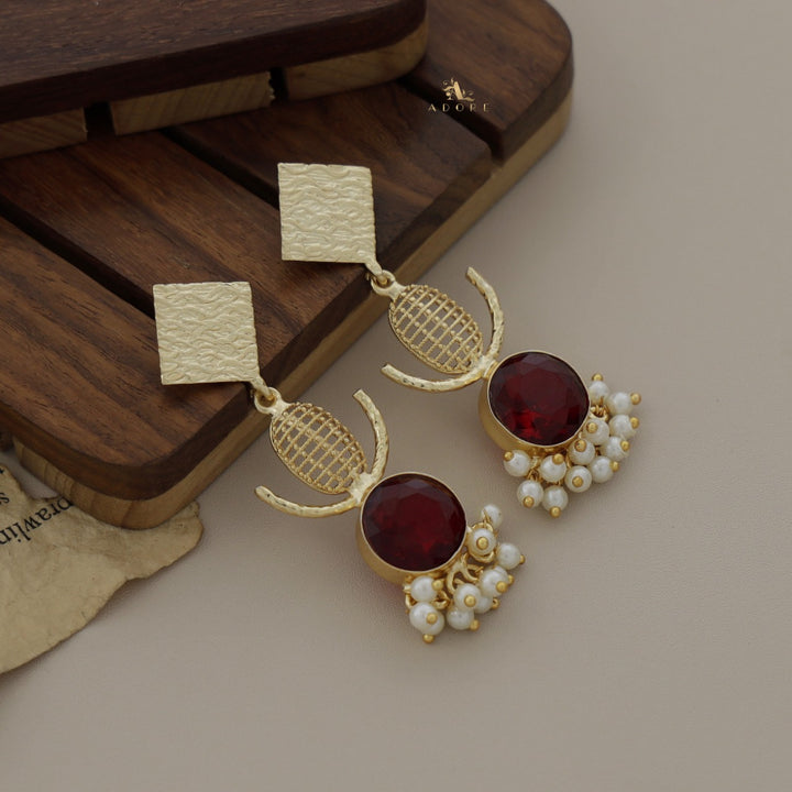 Aloki Textured Diamond Cluster Pearl Earring