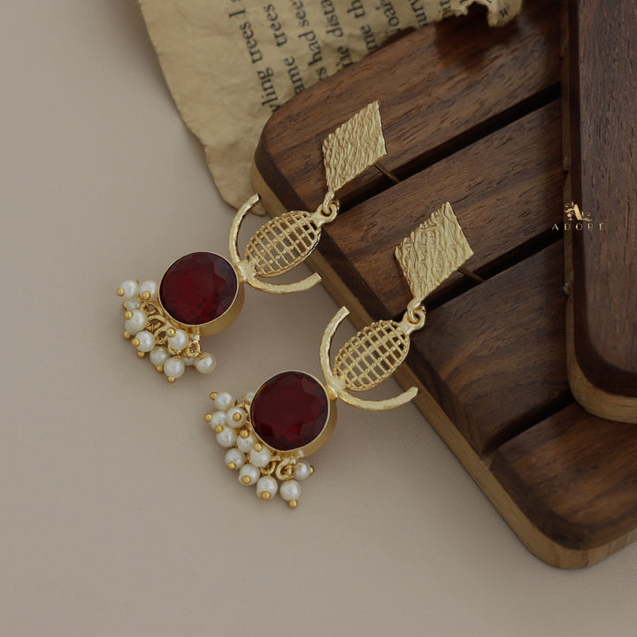 Aloki Textured Diamond Cluster Pearl Earring