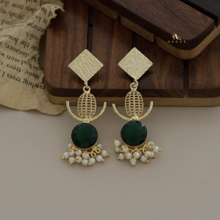 Aloki Textured Diamond Cluster Pearl Earring