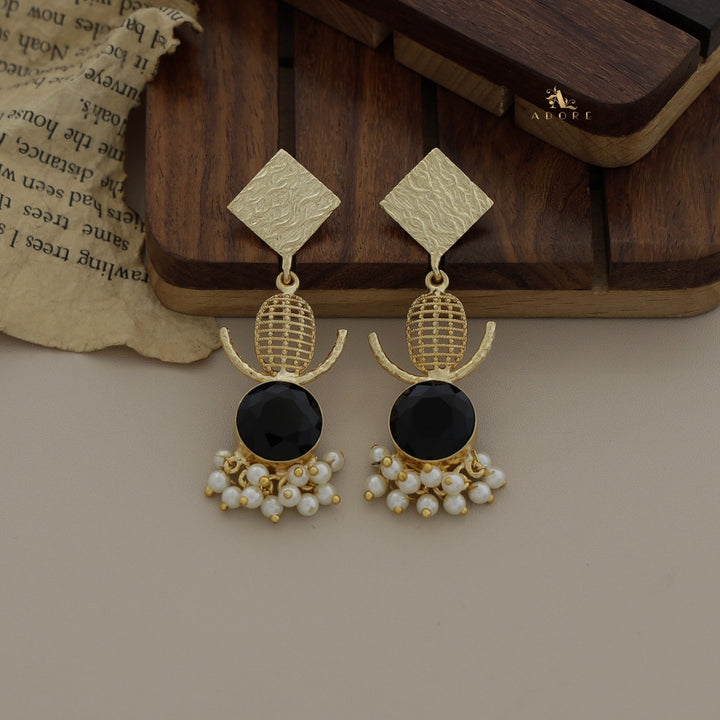 Aloki Textured Diamond Cluster Pearl Earring