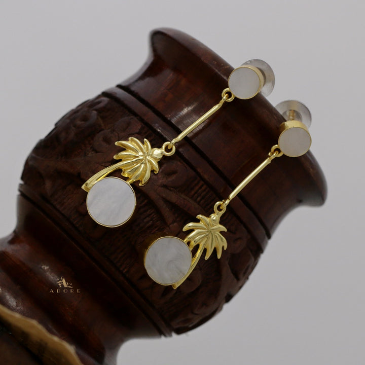 Golden Coconut Tree Earring