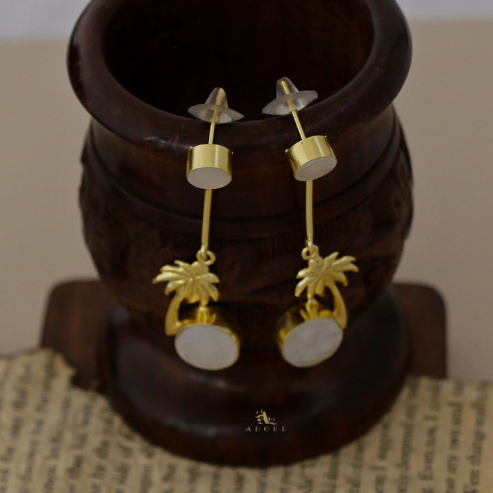 Golden Coconut Tree Earring