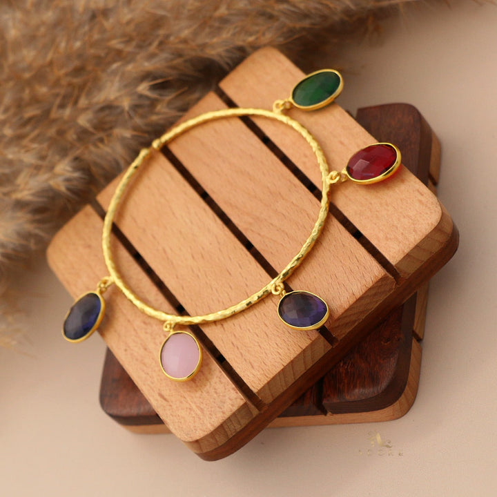Multicolour Maelyn Textured Glossy Bangle