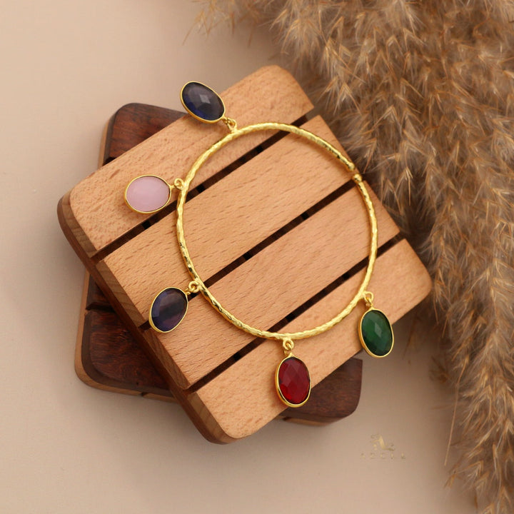 Multicolour Maelyn Textured Glossy Bangle