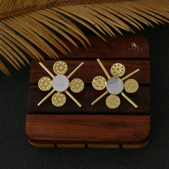 Silvestra Golden MOP Earring