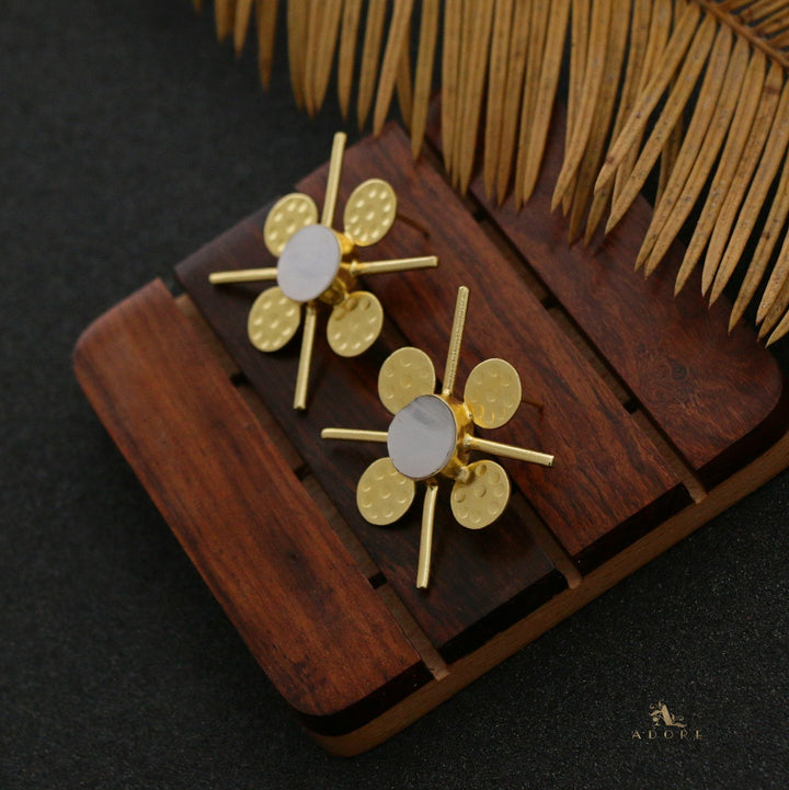 Silvestra Golden MOP Earring