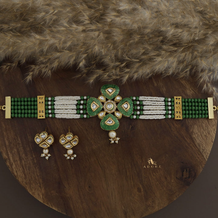 Elvida Kundan Choker With Earring