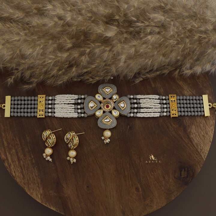 Elvida Kundan Choker With Earring
