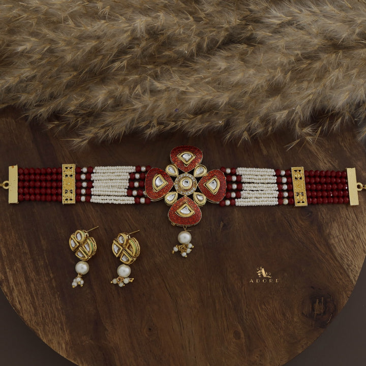 Elvida Kundan Choker With Earring