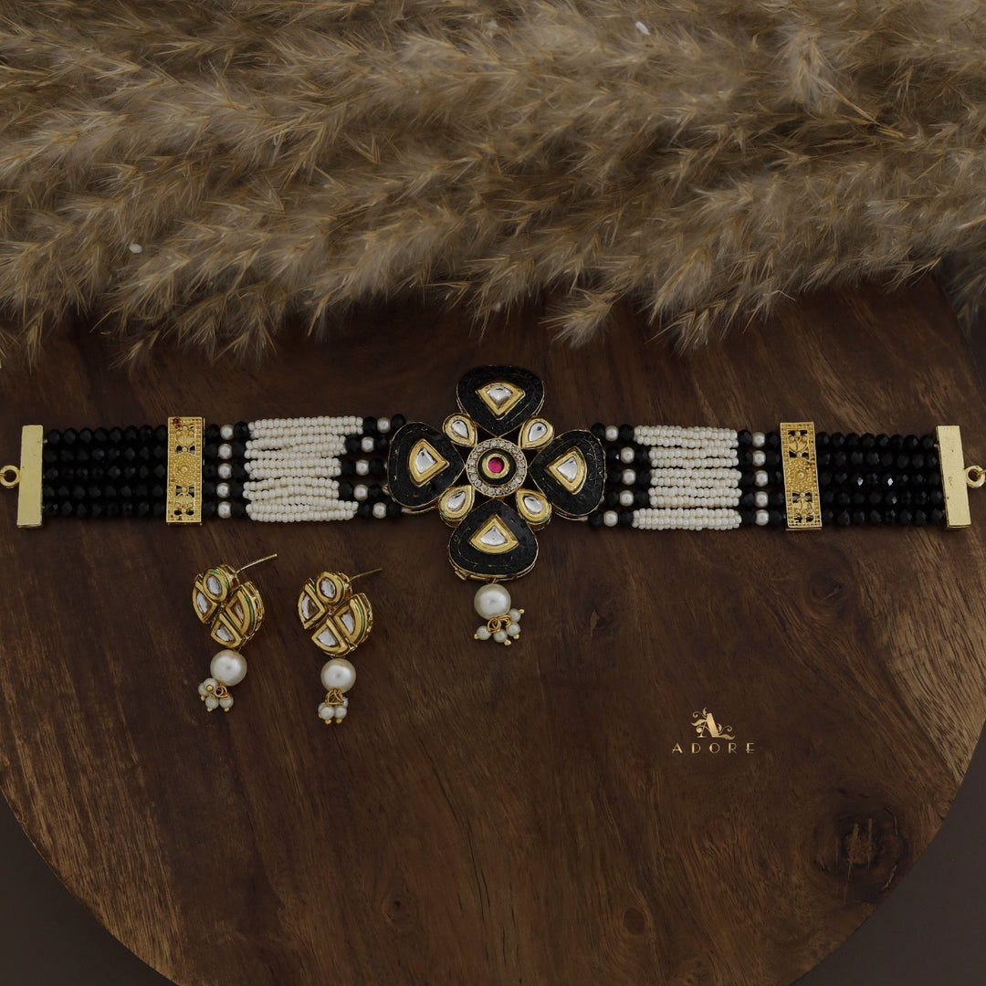 Elvida Kundan Choker With Earring