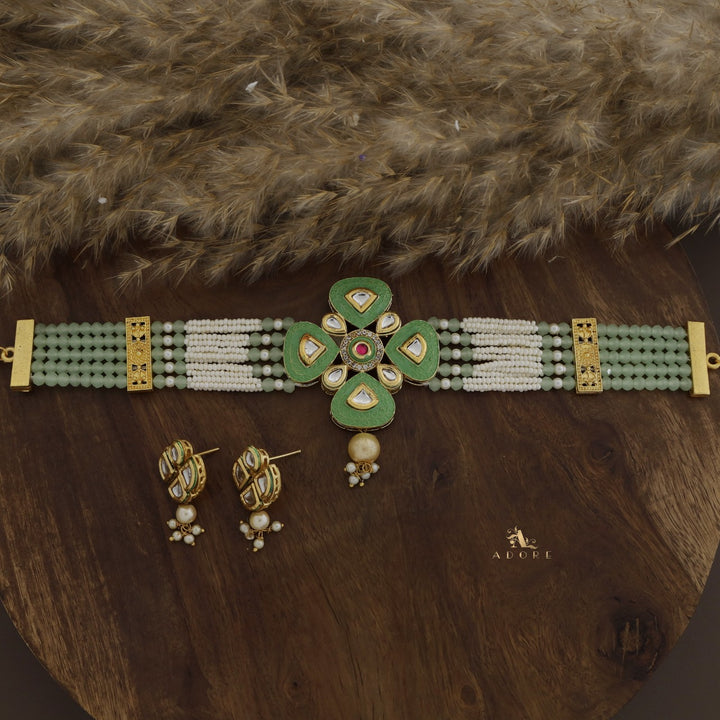 Elvida Kundan Choker With Earring