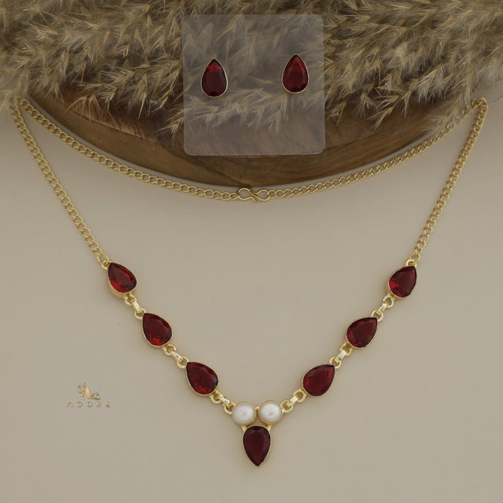 Andaaz Drop Glossy Baroque Neckpiece With Stud