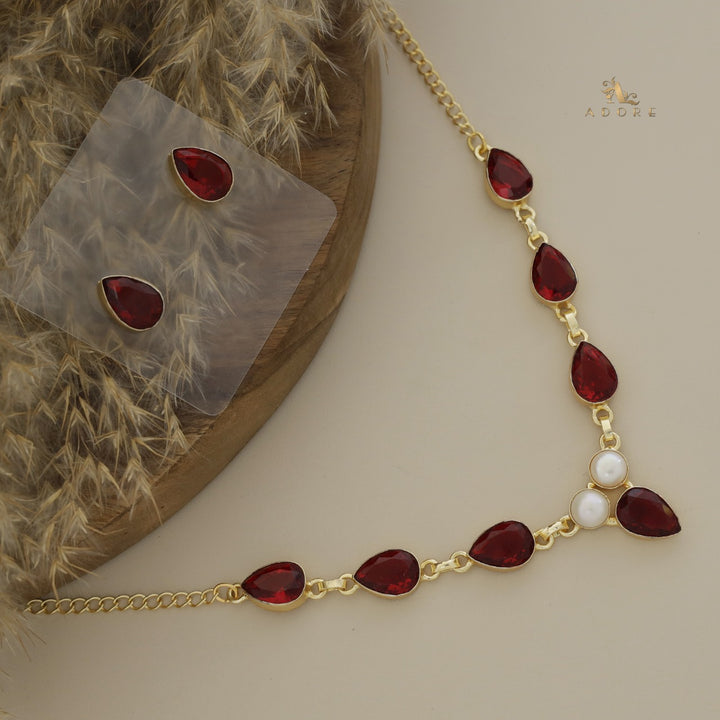 Andaaz Drop Glossy Baroque Neckpiece With Stud