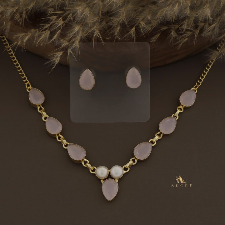 Andaaz Drop Glossy Baroque Neckpiece With Stud