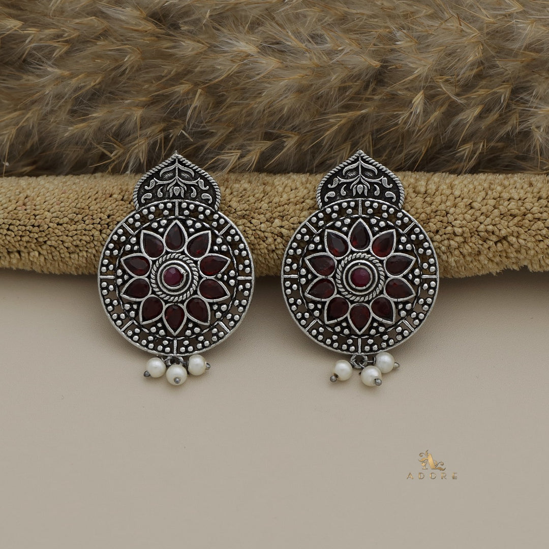 Silver Jola Floral Pearl Earring