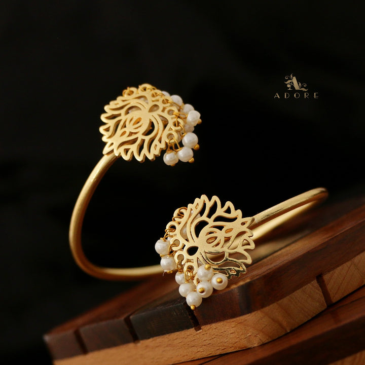 Pearly Golden Lotus Bangle