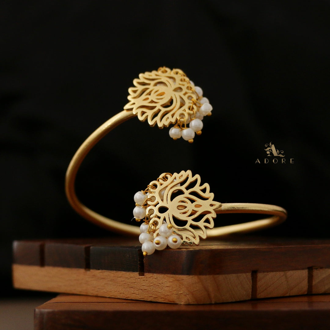 Pearly Golden Lotus Bangle