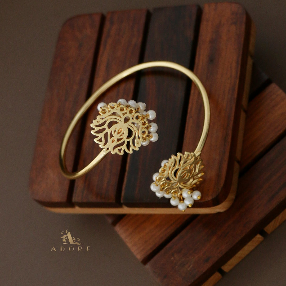 Pearly Golden Lotus Bangle