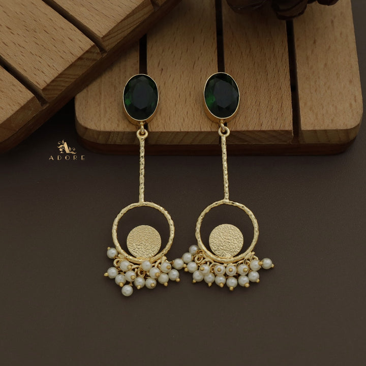 Viora Textured Glossy Cluster Pearl Earring