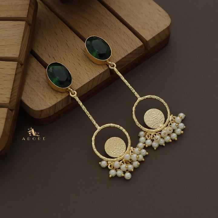 Viora Textured Glossy Cluster Pearl Earring